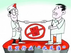 《加强医疗卫生行风建设“九不准”》规定