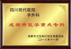 四川现代医院省、市重点专科及建设项目